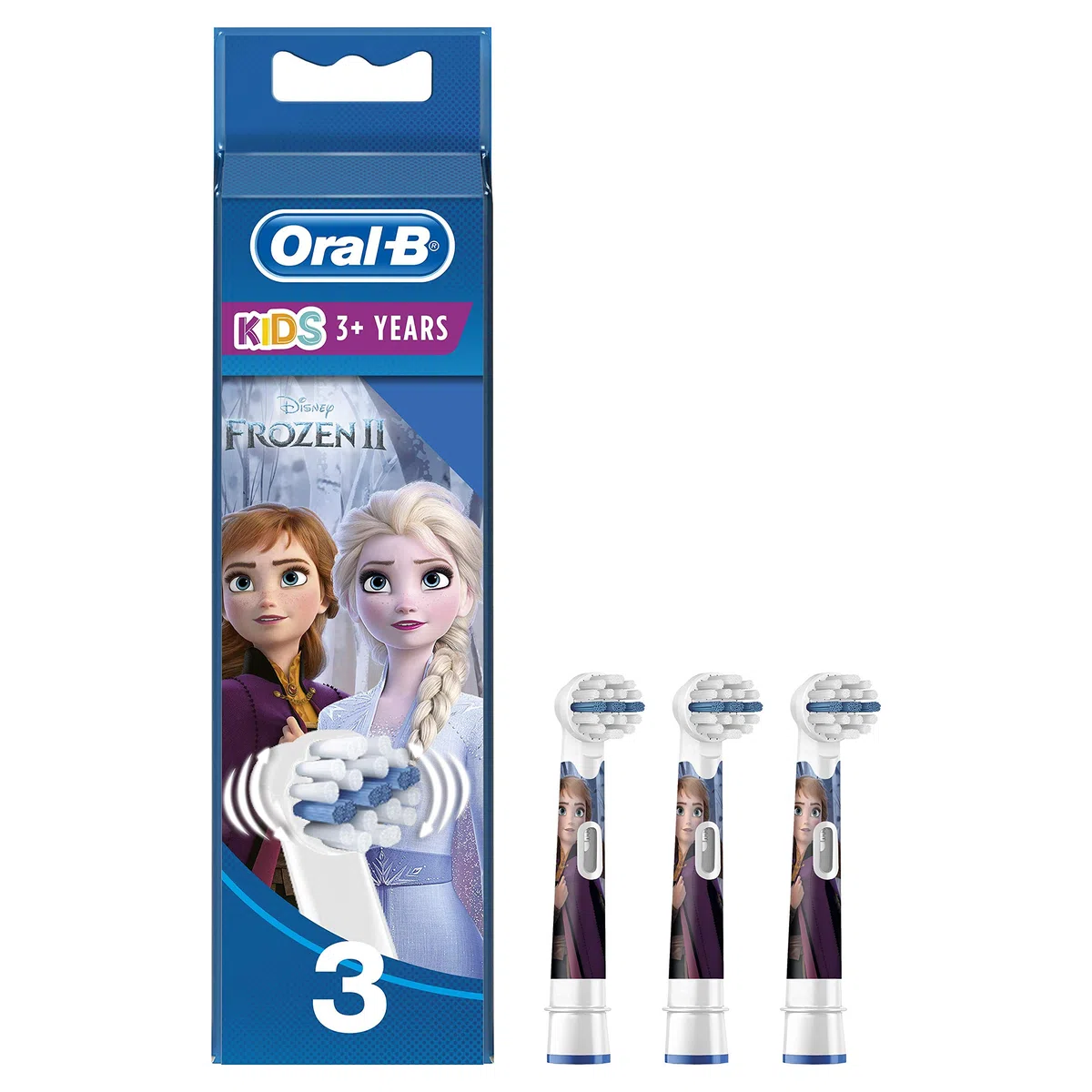 Oral-B Kids Testine di Ricambio con Disney Frozen 2 Personaggi, Confezione da 3, Testina Pensata Appositamente per i Bambini, dai 3 Anni in Su