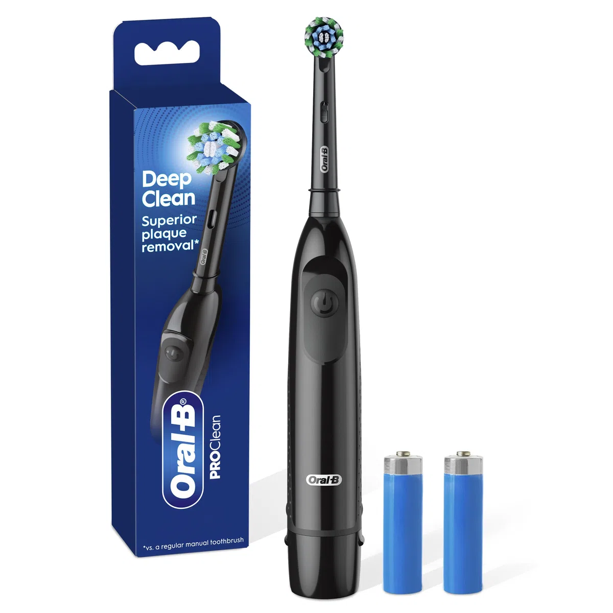 Oral-B Pro 100 CrossAction - Spazzolino da denti a batteria, colore: nero