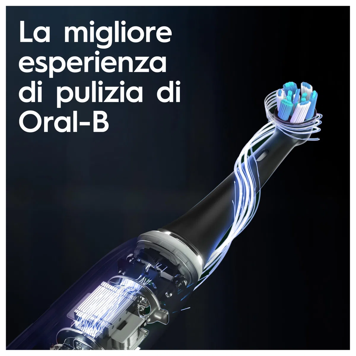 Oral-B Spazzolino Elettrico Ricaricabile iO 10 Nero, 3 Testine Oral B, Spazzolino Elettrico, 1 Custodia Da Viaggio Ricaricabile, Pulizia Denti Efficace