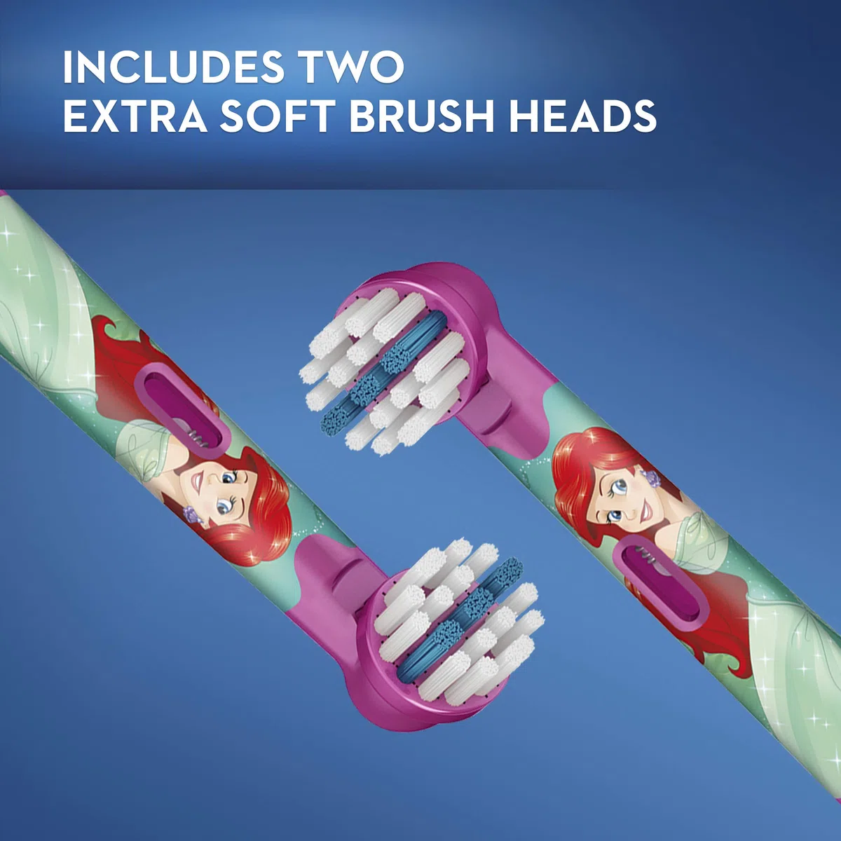 Oral-B Testine di ricambio per bambini extra morbide con principesse Disney, dai 3 anni in su, 2 pezzi