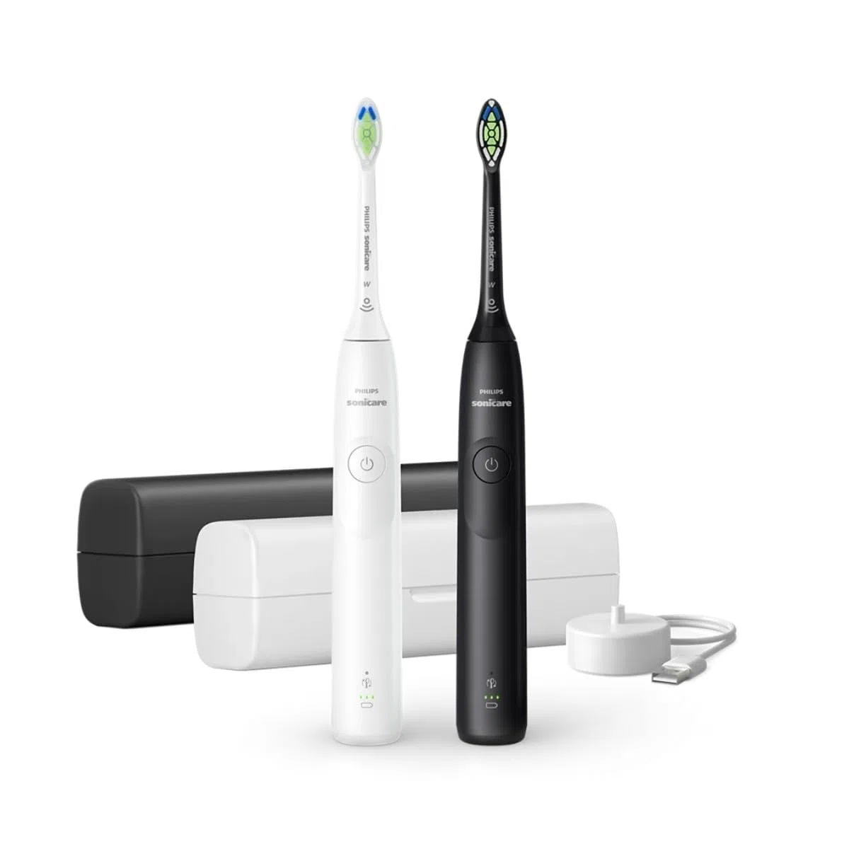 Brosse a dents - PHILIPS - HX7109/01 - Sonicare - Double manche Serie 5300 - Blanc & Noir - Eléctrique