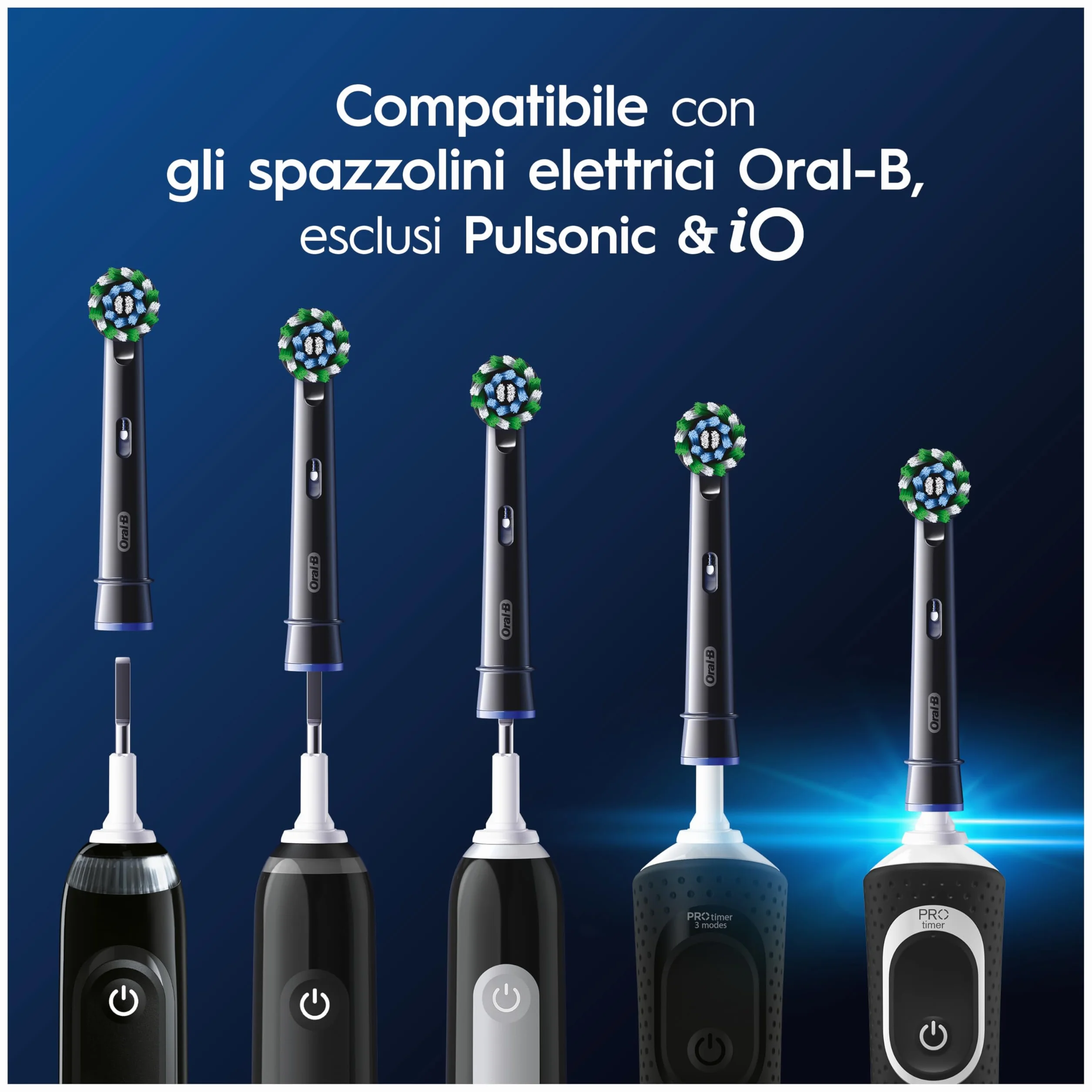 Oral-B Testina Di Ricambio PRO Cross Action Nera, Confezione Da 12 Testine