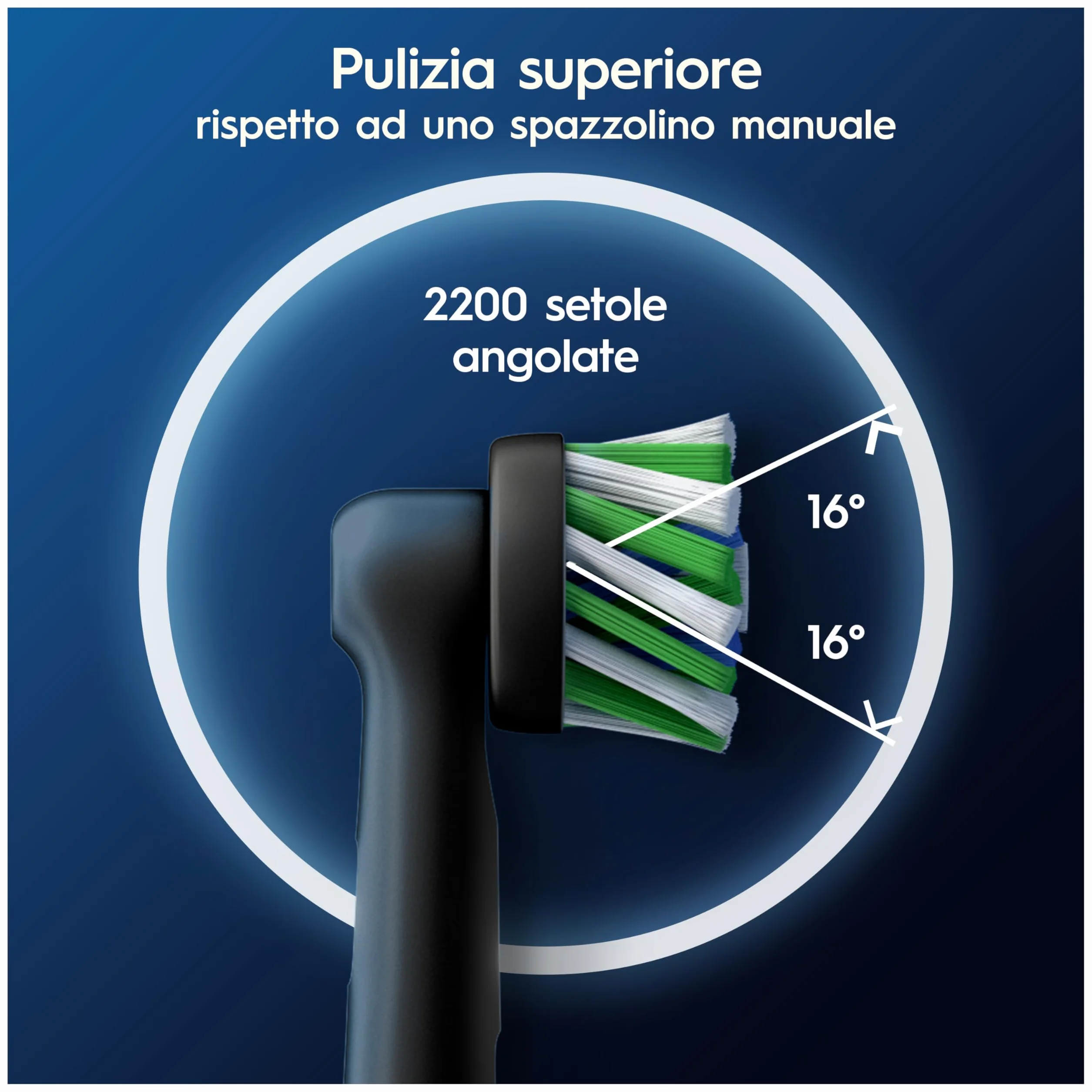 Oral-B Testina Di Ricambio PRO Cross Action Nera, Confezione Da 12 Testine