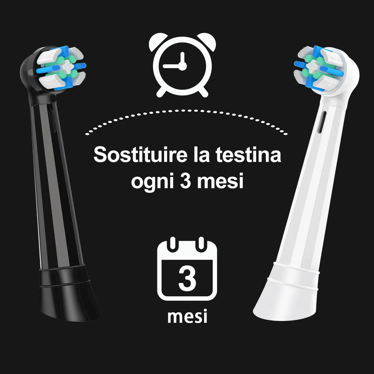 IO Testine di ricambio compatibili con Oral B IO 2/3N/3/4/5/6/7/8/9/10 Series Spazzolino elettrico per la pulizia, Compatibile con Oral B IO (12 Bianco Nero)