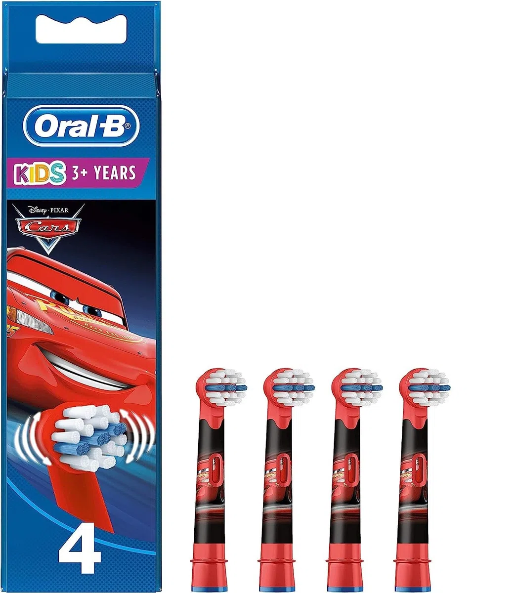 Oral-B Stages Power Cars - Set di 4 testine di ricambio per spazzolino da denti per bambini