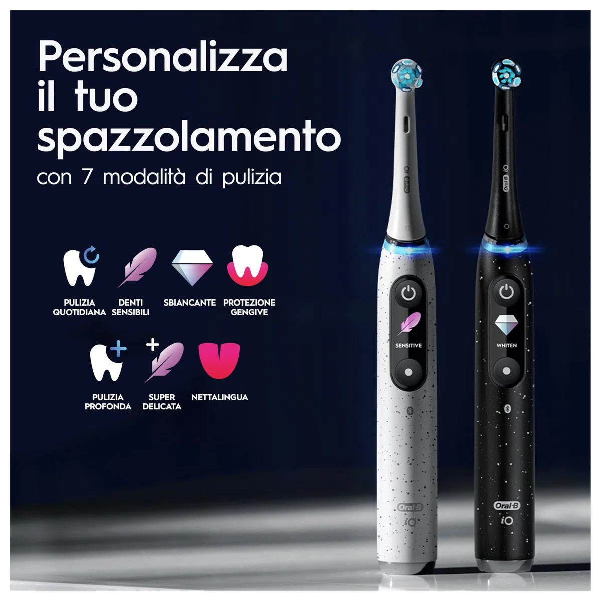 Oral-B Spazzolino Elettrico Ricaricabile iO 10 Nero, 3 Testine Oral B, Spazzolino Elettrico, 1 Custodia Da Viaggio Ricaricabile, Pulizia Denti Efficace