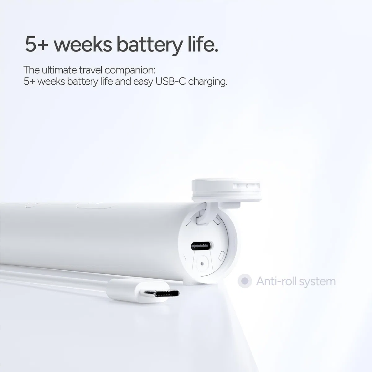 Ordo Lite Sonic Spazzolino da denti elettrico con 35.000 impulsi al min, doppia modalità, batteria oltre 5 settimane, timer intelligente, impermeabile, USB C, neve