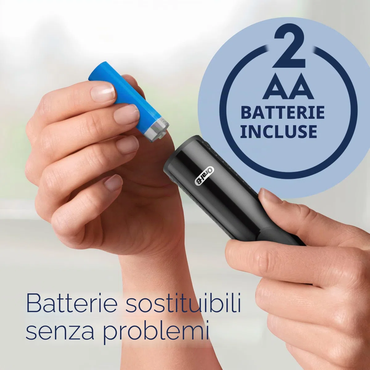 Oral-B Pro 100 CrossAction - Spazzolino da denti a batteria, colore: nero