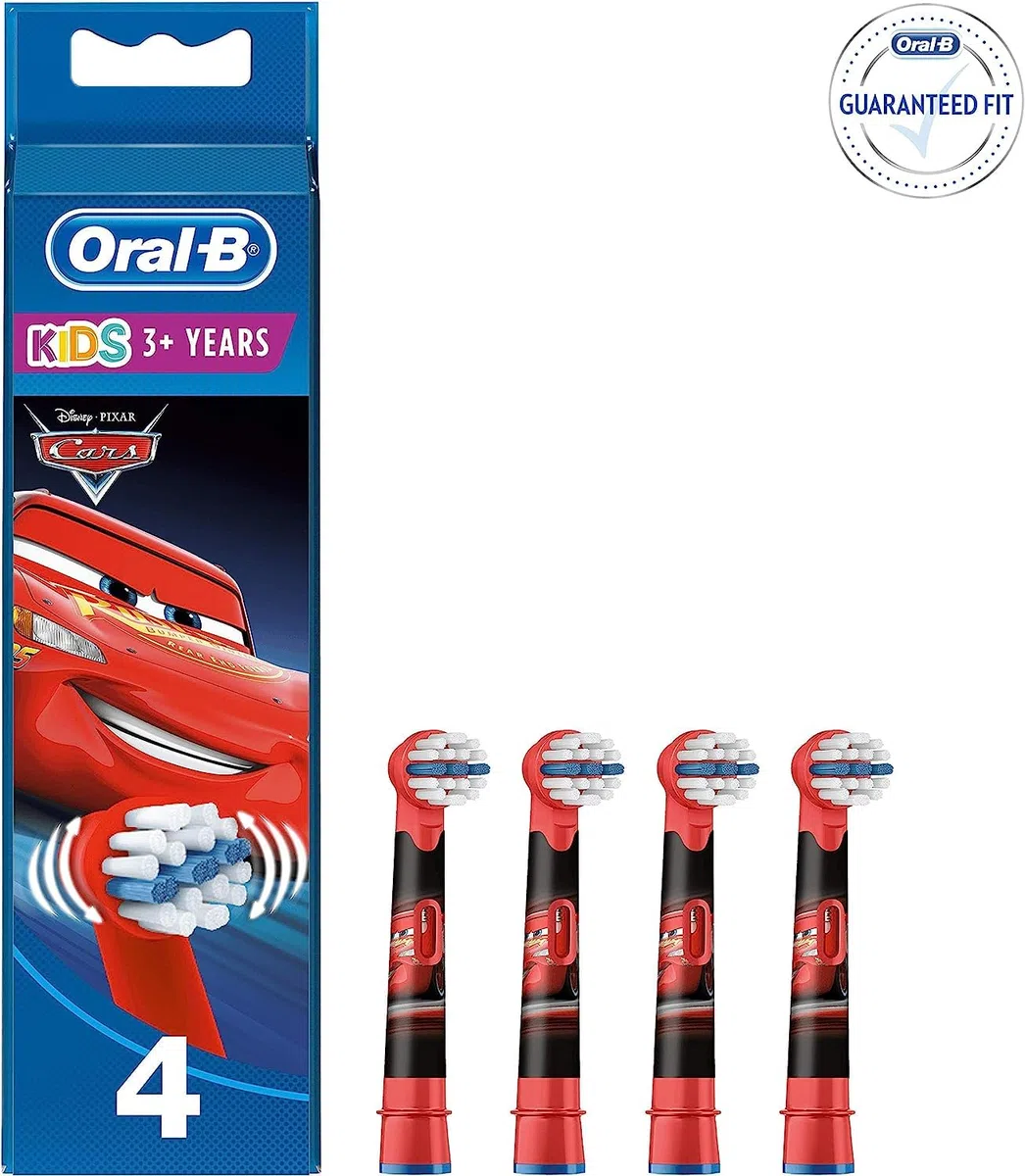 Oral-B Stages Power Cars - Set di 4 testine di ricambio per spazzolino da denti per bambini