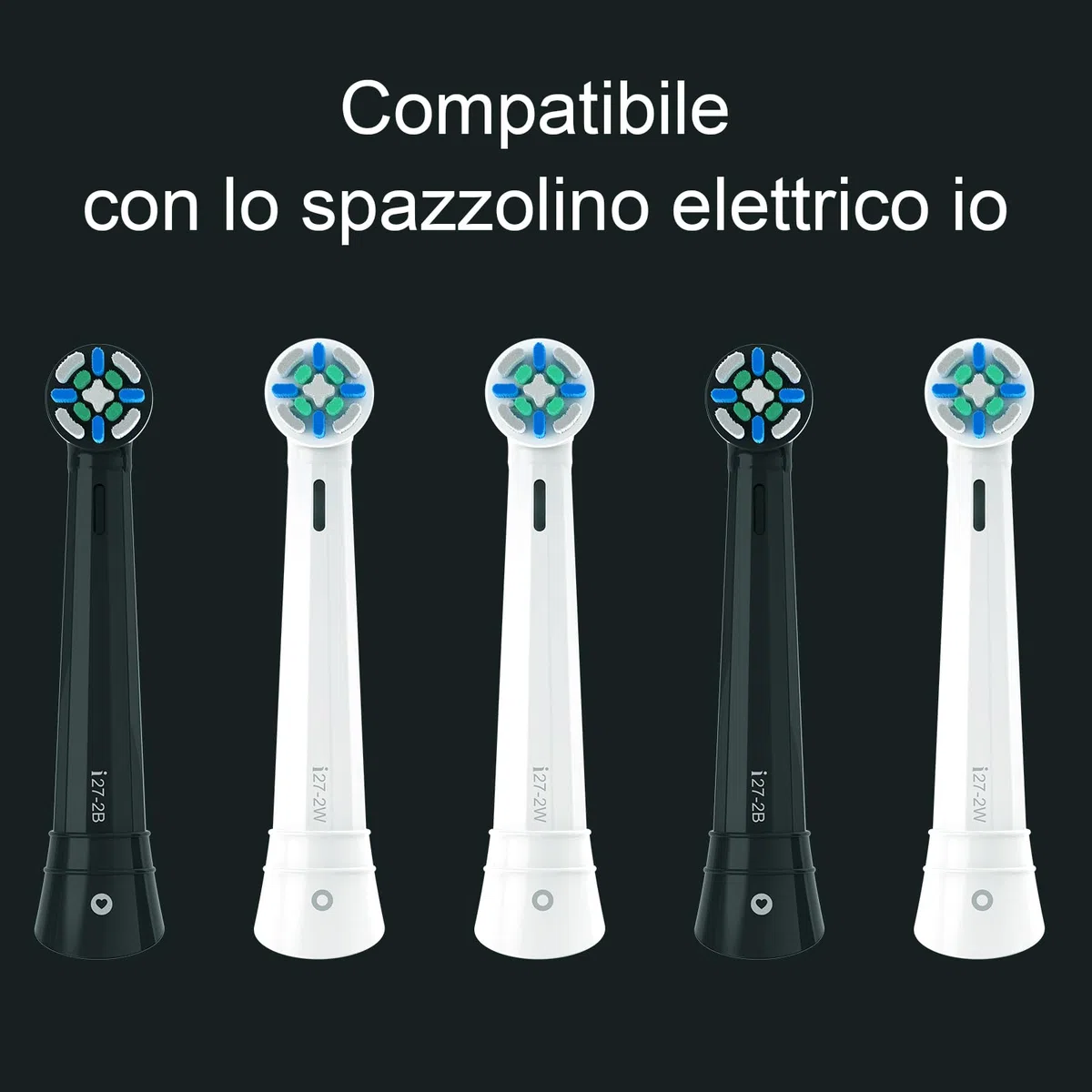 IO Testine di ricambio compatibili con Oral B IO 2/3N/3/4/5/6/7/8/9/10 Series Spazzolino elettrico per la pulizia, Compatibile con Oral B IO (12 Bianco Nero)