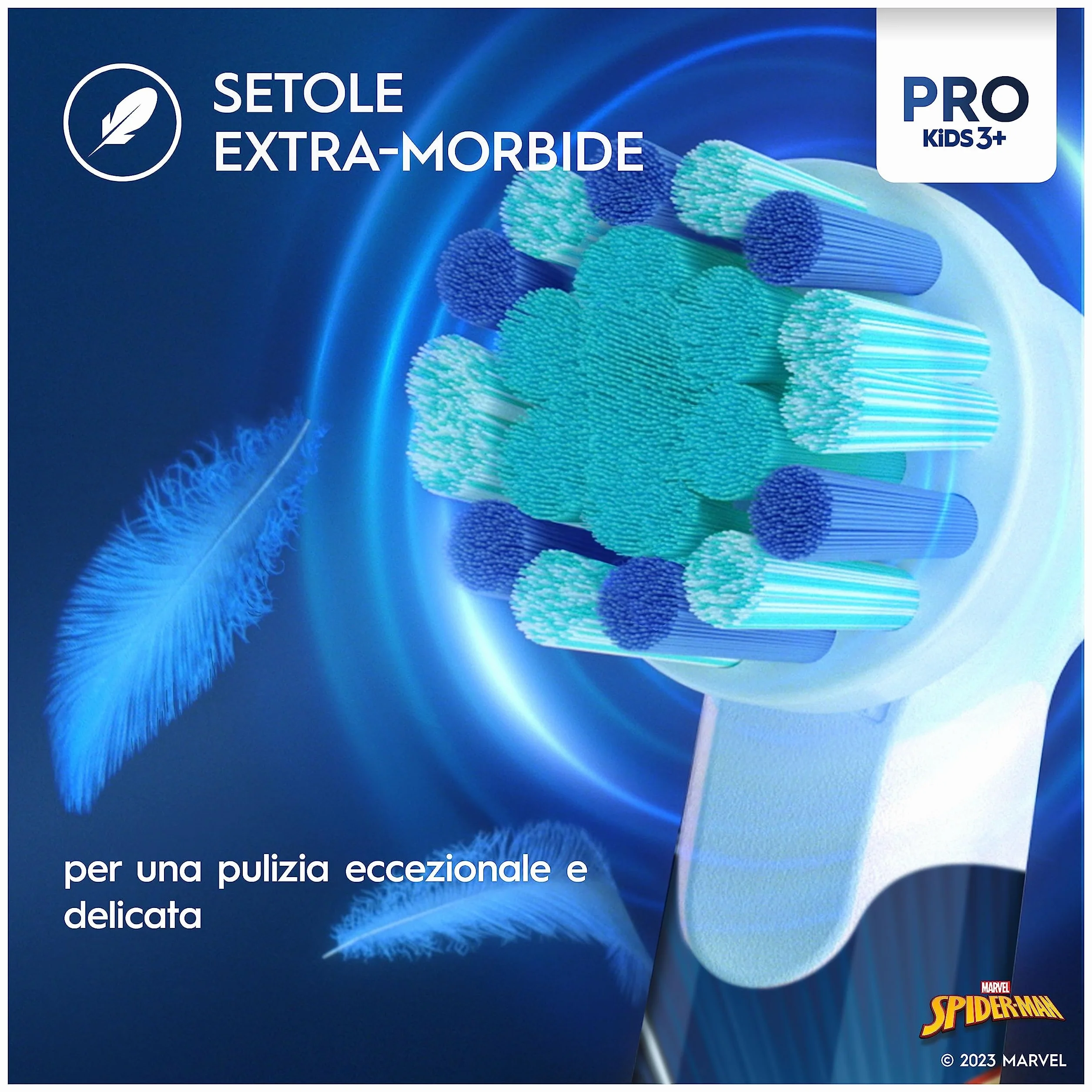 Oral-B Spazzolino Elettrico Ricaricabile Pro Kids Marvel Spiderman, 1 Testina, per Bambini da 3 Anni in Su, 1 Spazzolino