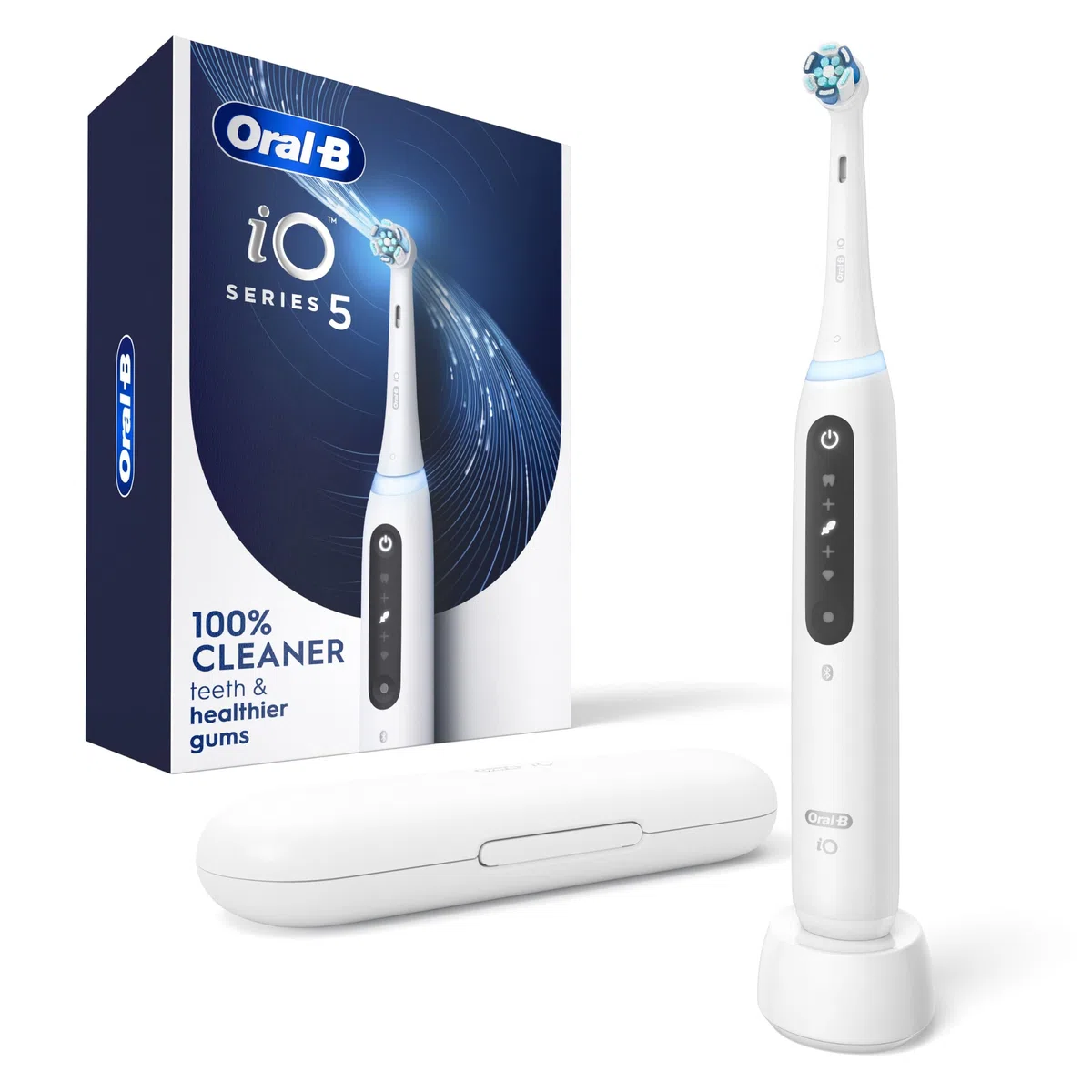 Oral-B iO Series 5 Spazzolino Elettrico con (1) Testina, Ricaricabile, Bianco