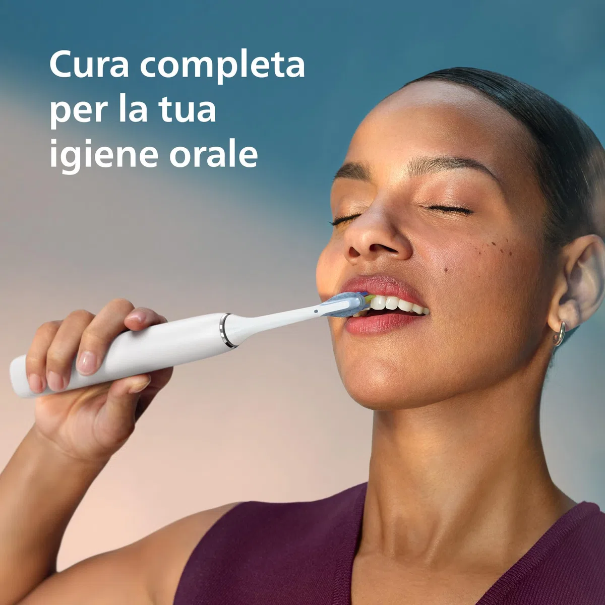 Philips Sonicare DiamondClean 9000 spazzolino elettrico, confezione doppia, spazzolino sonico con app, sensore di pressione, 4 modalità di pulizia, 3 livelli di intensità, bianco, modello HX9914/62