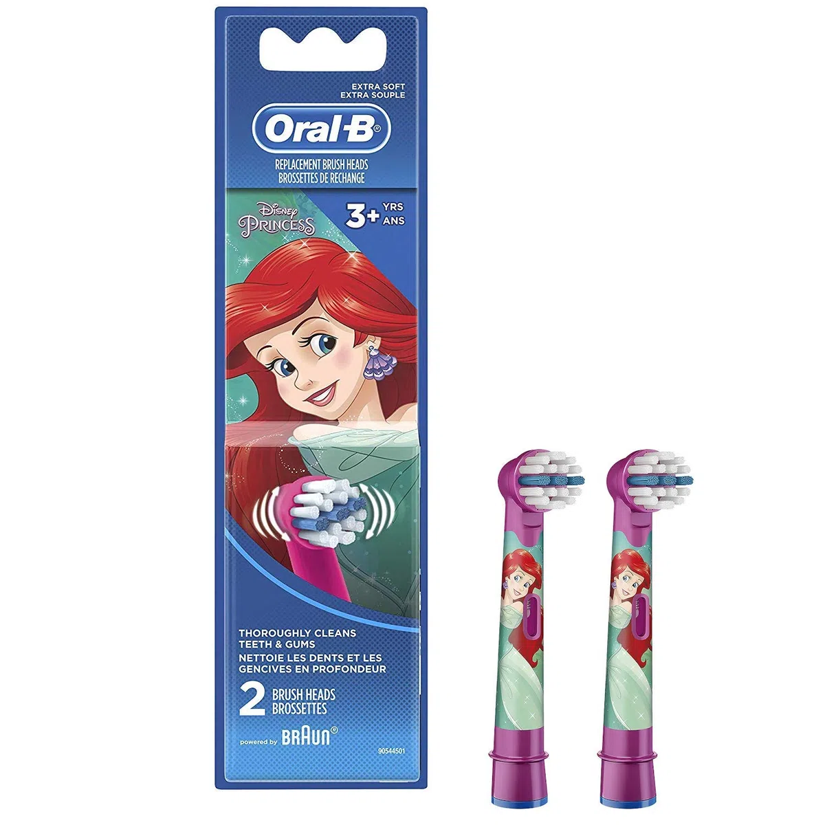 Oral-B Testine di ricambio per bambini extra morbide con principesse Disney, dai 3 anni in su, 2 pezzi
