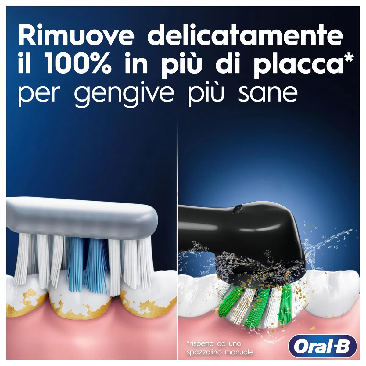 Oral-B Pro Series 3 Spazzolino Elettrico, 2 Testina di Ricambio, Nero - 2 Testine di Ricambio per Spazzolino Elettrico, Custodia da Viaggio, Gengive Protette, Pulizia Denti Efficace