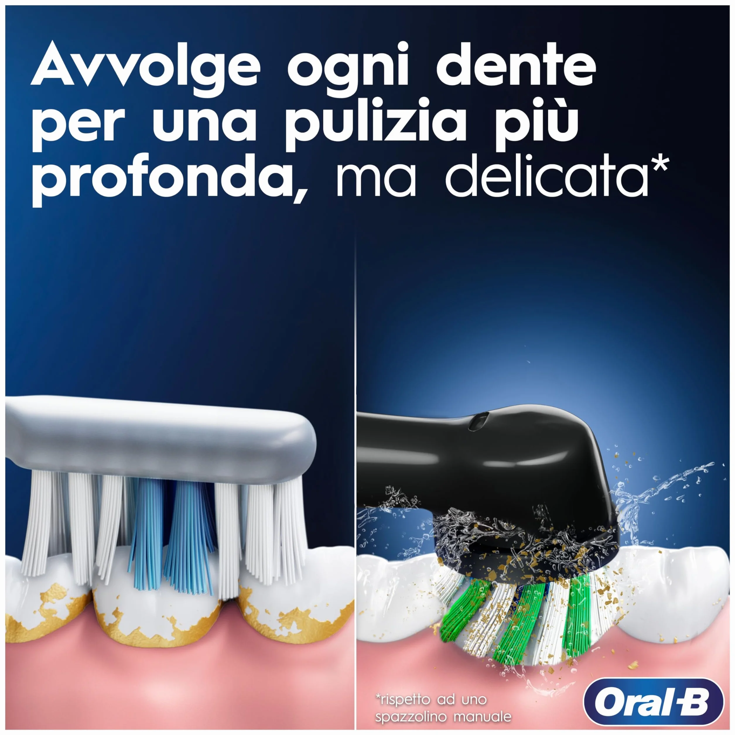 Oral-B Spazzolino Elettrico Ricaricabile Vitality Pro Nero e Blu, 2 testine. Confezione da 2 Spazzolini