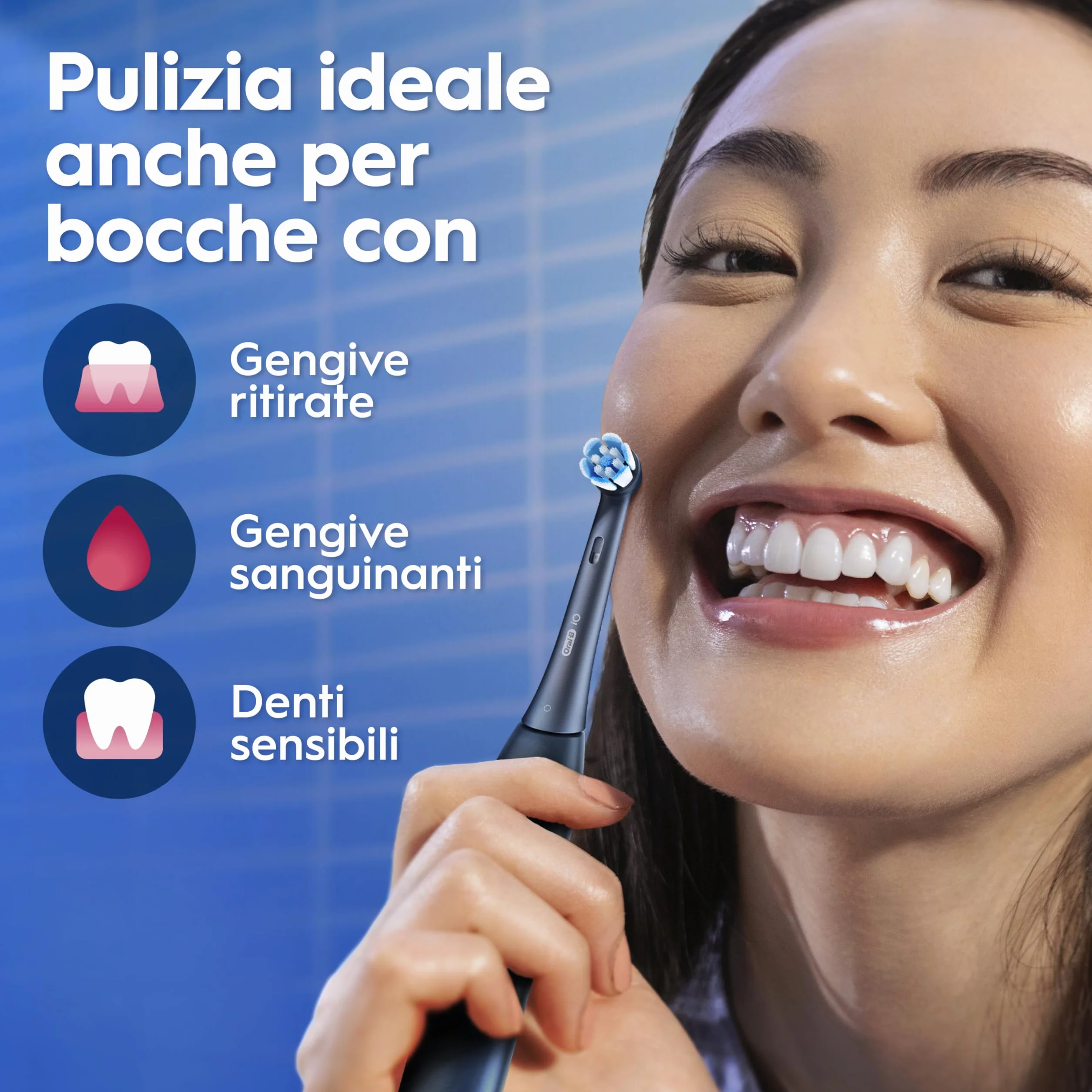 Oral-B iO 3 Spazzolino Elettrico, 1 Testina di Ricambio, Custodia, Nero - 1 Testine di Ricambio per Spazzolino Elettrico, Ricaricabile, Custodia Viaggio + 1 Dentifricio Advanced Protezione Sensibilità