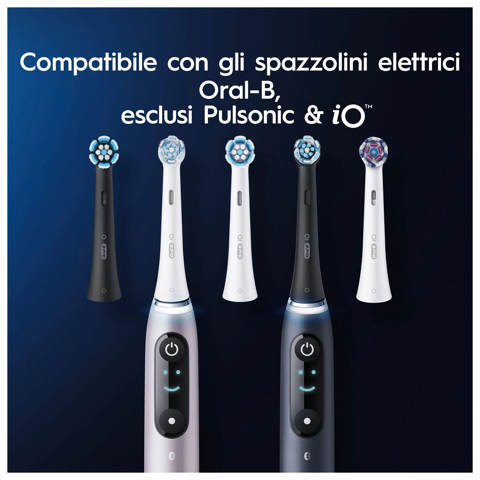 Oral-B iO Ultimate Clean Testine Spazzolino Elettrico, Confezione da 8 Testine di Ricambio Nere, Rimuove il 100% della Placca, Progettate per il tuo Oral-B iO, Adatto alla Buca delle Lettere