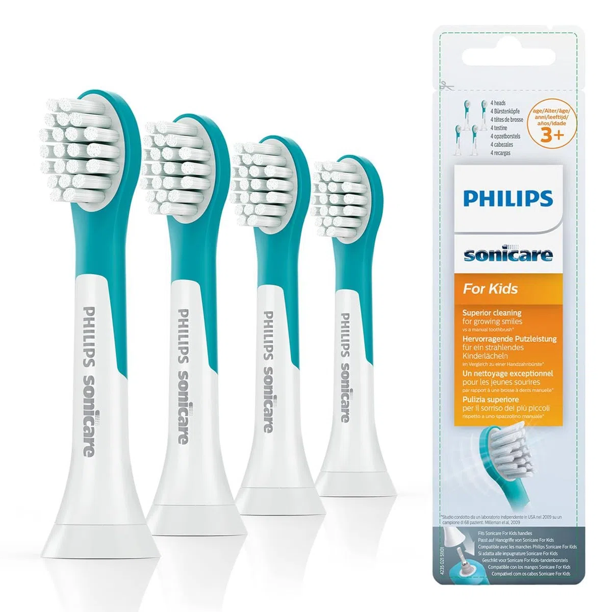 Philips HX6034/33 Sonicare Testina per spazzolino, 4 pezzi- Per bambini da +3 anni