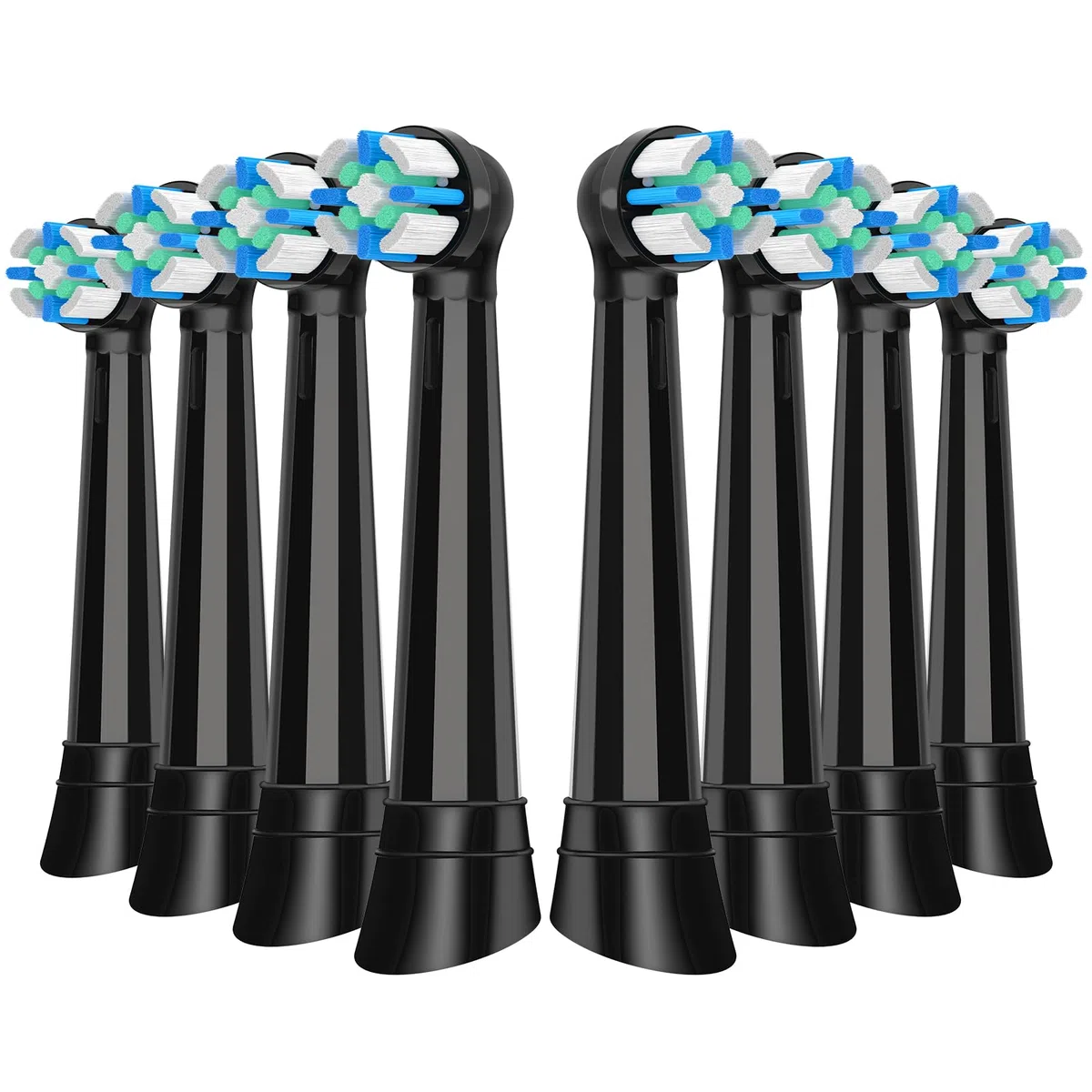 8 Testine di Ricambio Compatibili con Oral B IO 3N/3/4/5/6/7/8/9/10 Series Spazzolino elettrico IO, testina Spazzolino Compatibile con Oral B IO (Nero)