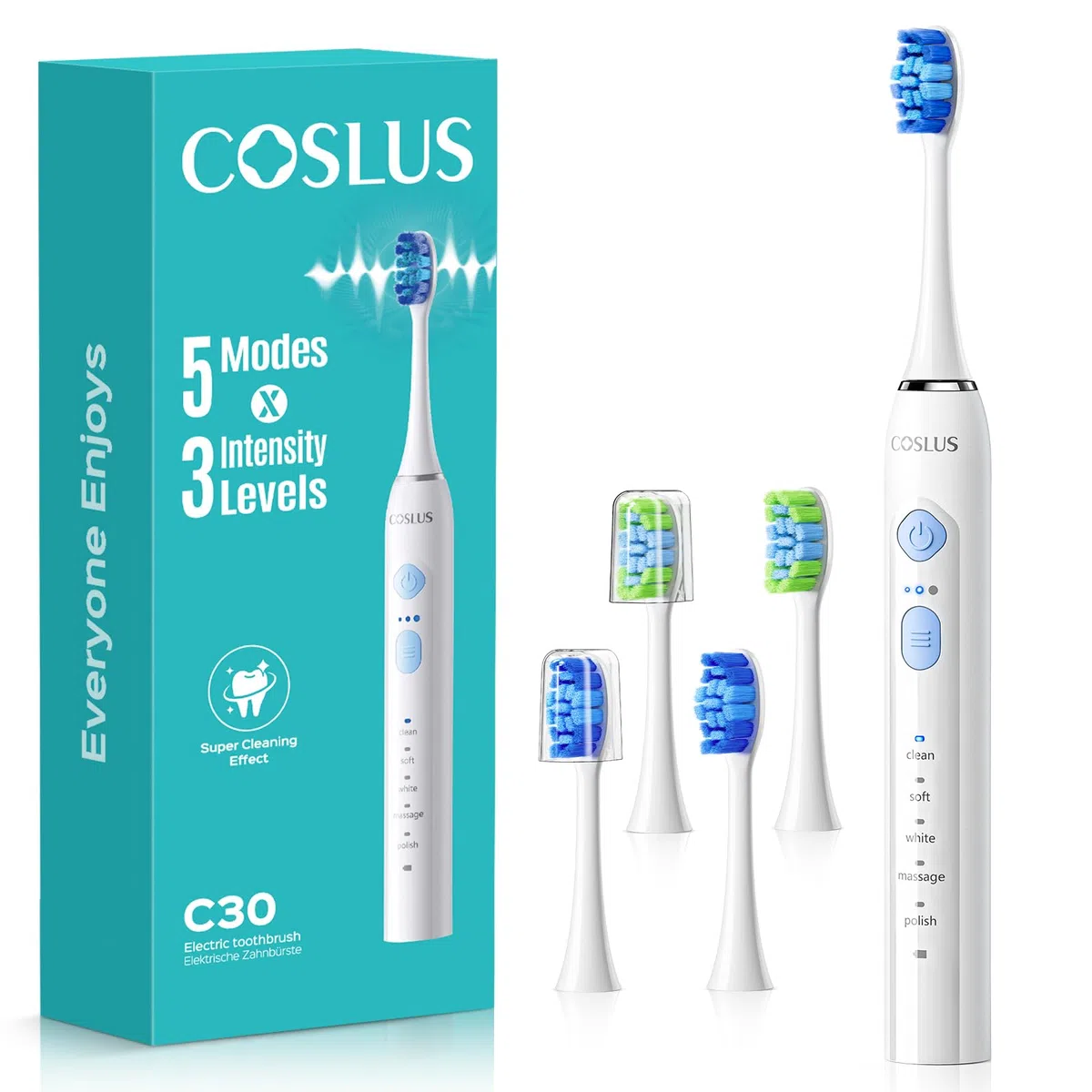 COSLUS Spazzolino Bianco