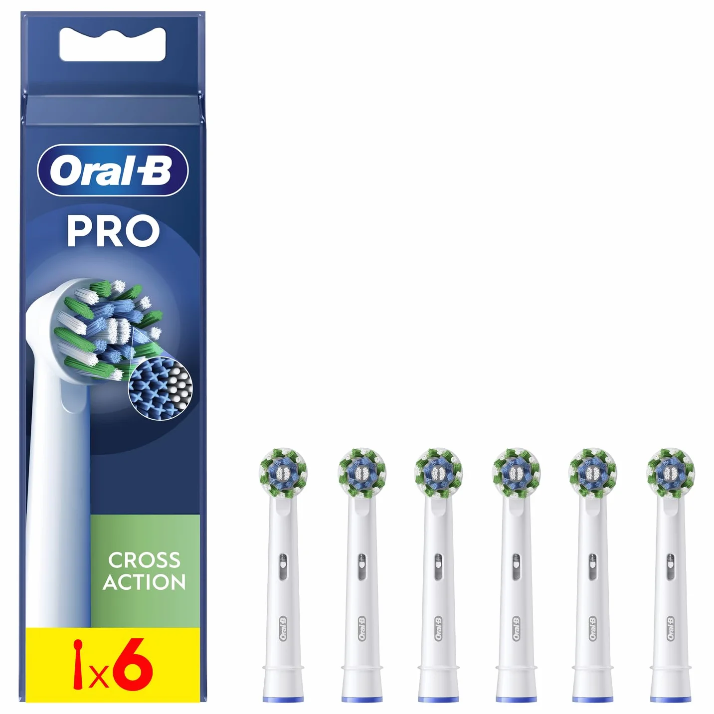 Oral-B Pro Cross Action Spazzole per Spazzolino Elettrico, Confezione da 6 Unità