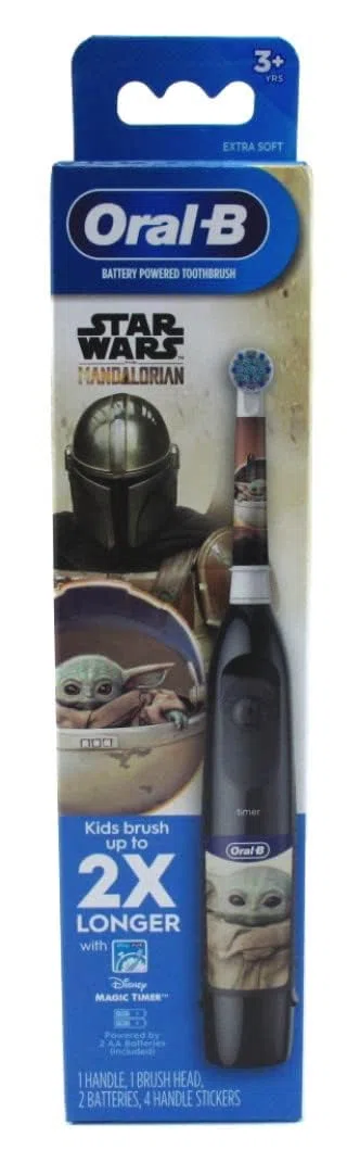 Oral-B Spazzolino da denti a batteria per bambini con Star Wars The Mandalorian, per bambini dai 3 anni in su