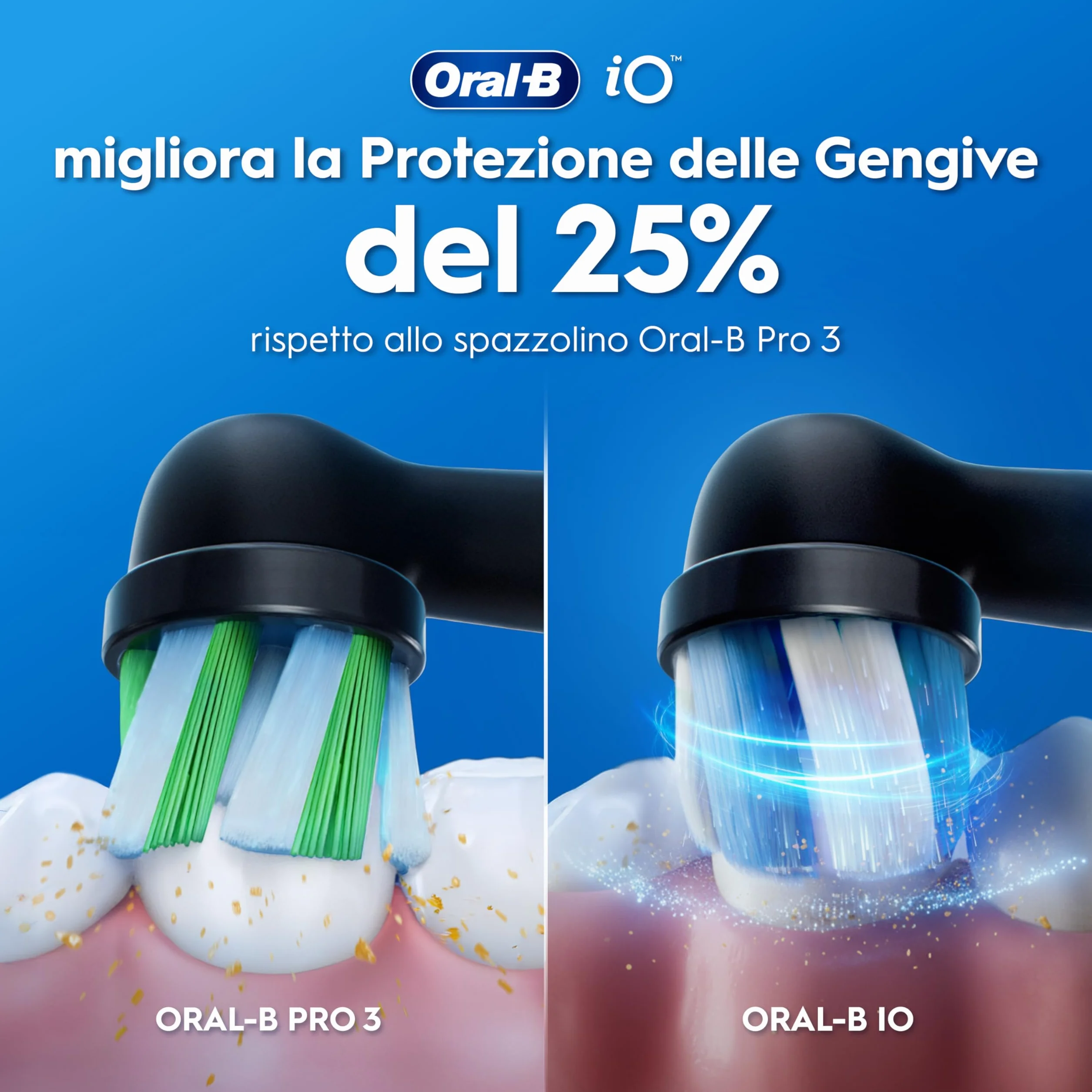 Oral-B iO 2 Spazzolino Elettrico Nero, 1 Testina Di Ricambio per Spazzolino Elettrico, Caricatore, Custodia Da Viaggio + 1 Dentifricio Oral B Advanced Rigenera Smalto, Pulizia Denti Efficace