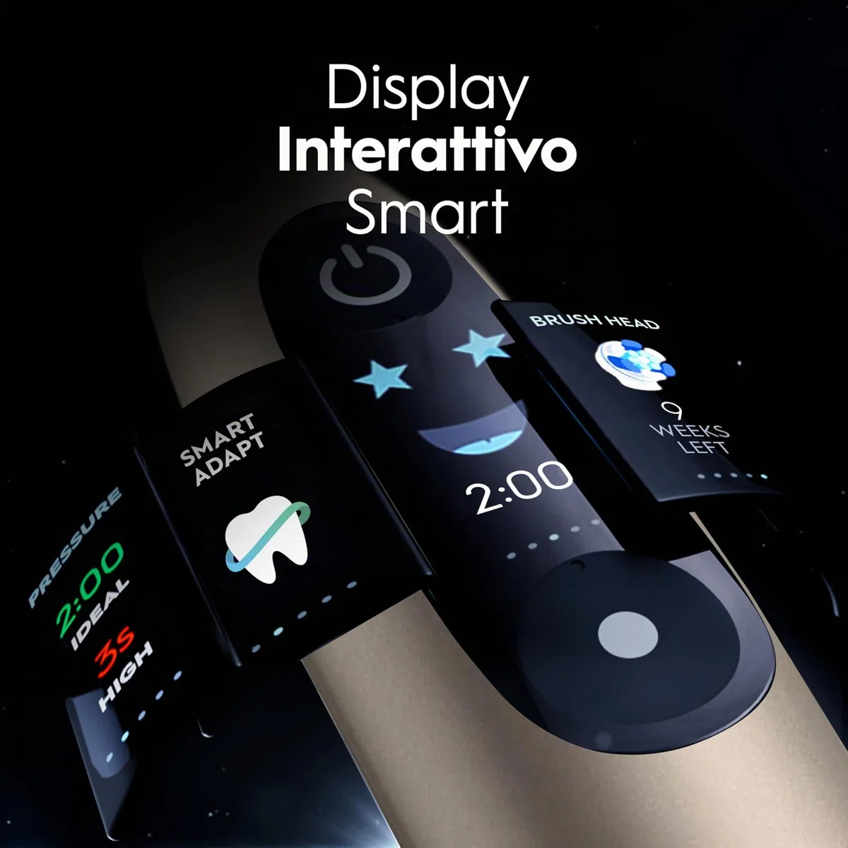 Oral-B iO 10 Spazzolino Elettrico, Testina di Ricambio, Custodia, Lunar Gold - Testina di Ricambio per Spazzolino Elettrico, Ricaricabile, Caricatore Magnetico, Custodia da Viaggio, Pulizia Denti