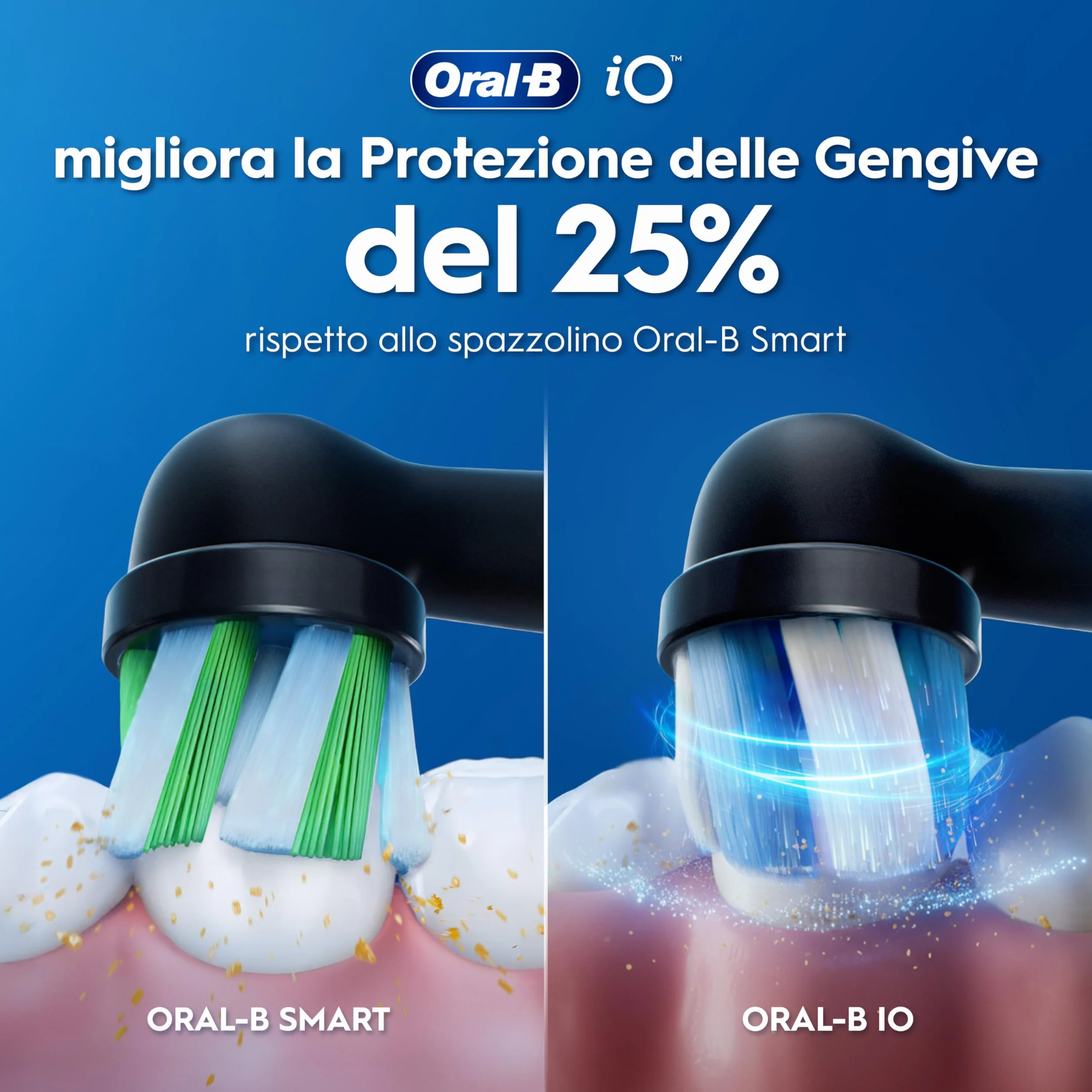 Oral-B iO 3 Spazzolino Elettrico, 1 Testina di Ricambio, Custodia, Nero - 1 Testine di Ricambio per Spazzolino Elettrico, Ricaricabile, Custodia Viaggio + 1 Dentifricio Advanced Protezione Sensibilità