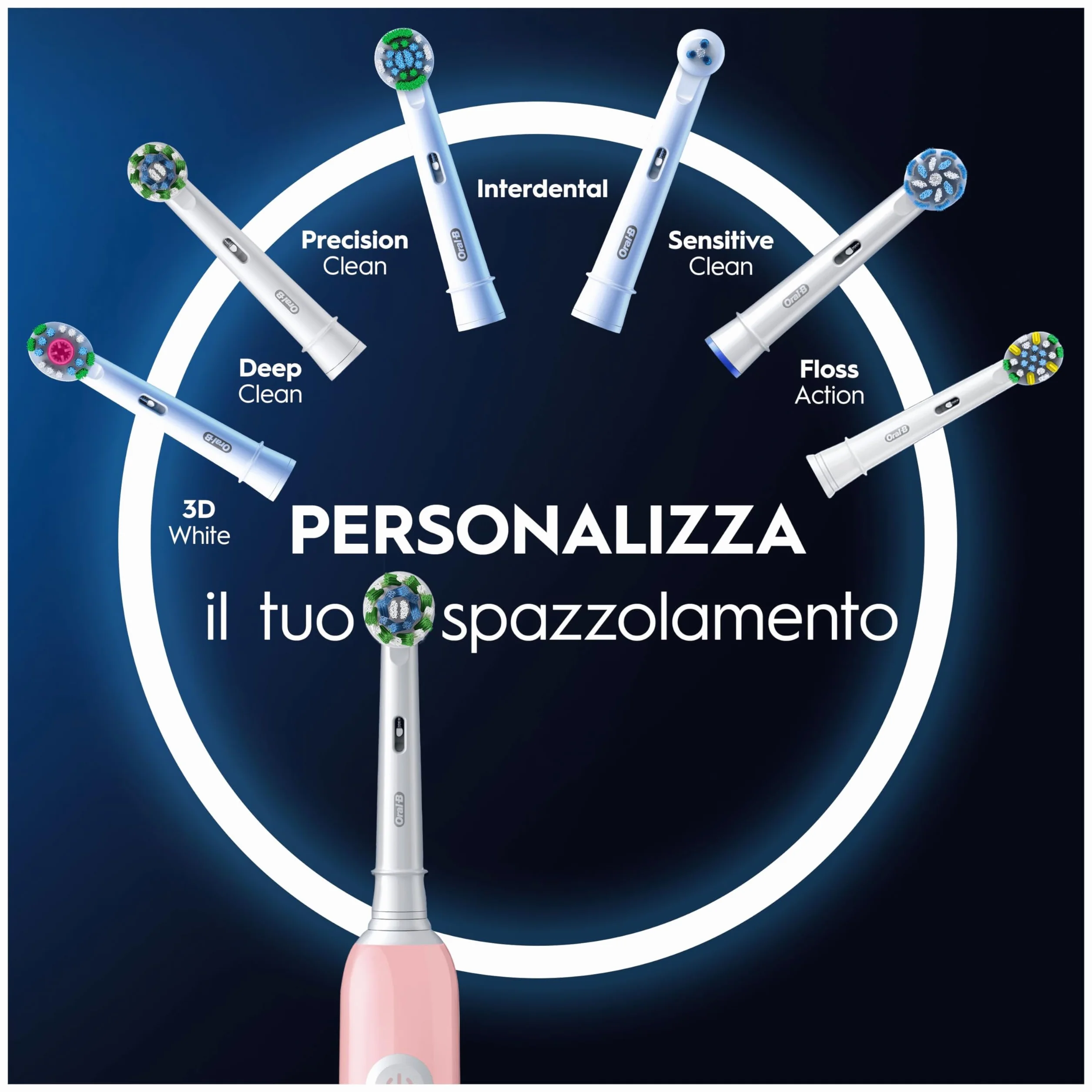 Oral-B Spazzolino Elettrico Ricaricabile Pro Series 1 Rosa con 1 Testina di Ricambio, 1 Custodia da Viaggio, 1 Spazzolino