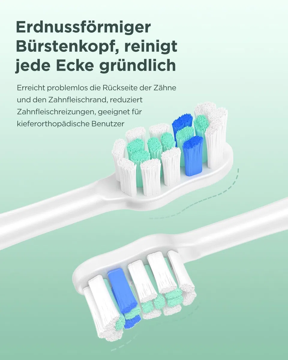Spazzolino elettrico sonico per adulti e bambini, 5 modalità di pulizia con 3 livelli di intensità, timer, 8 testine di ricambio e custodia da viaggio, ricaricabile Sonic Toothbrush nero