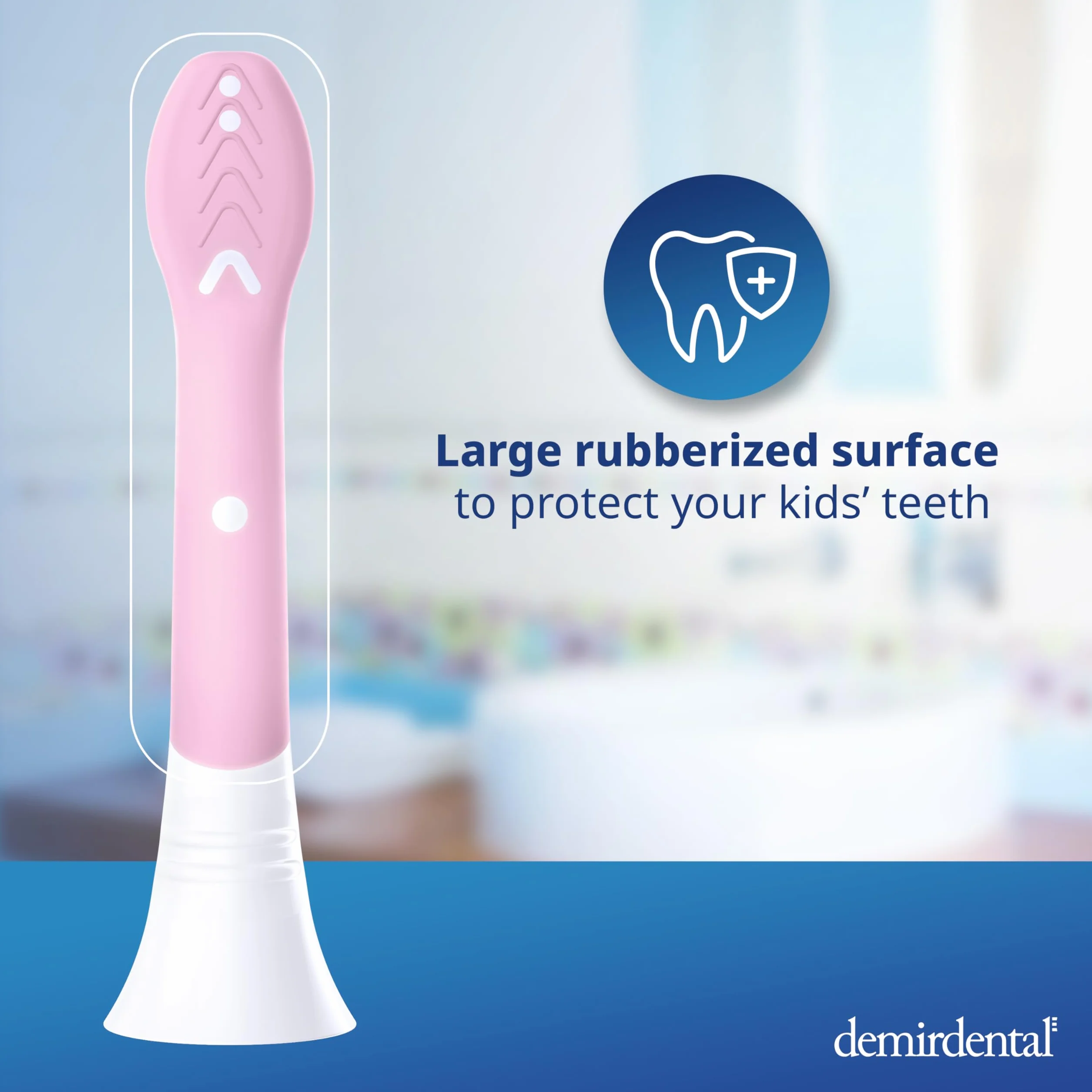 demirdental Mini testine per spazzolino da denti per bambini, compatibili con Philips Sonicare Kids - Testine di ricambio mini Sensitive - Testine per spazzolino mini dai 3 ai 6 anni - Rosa