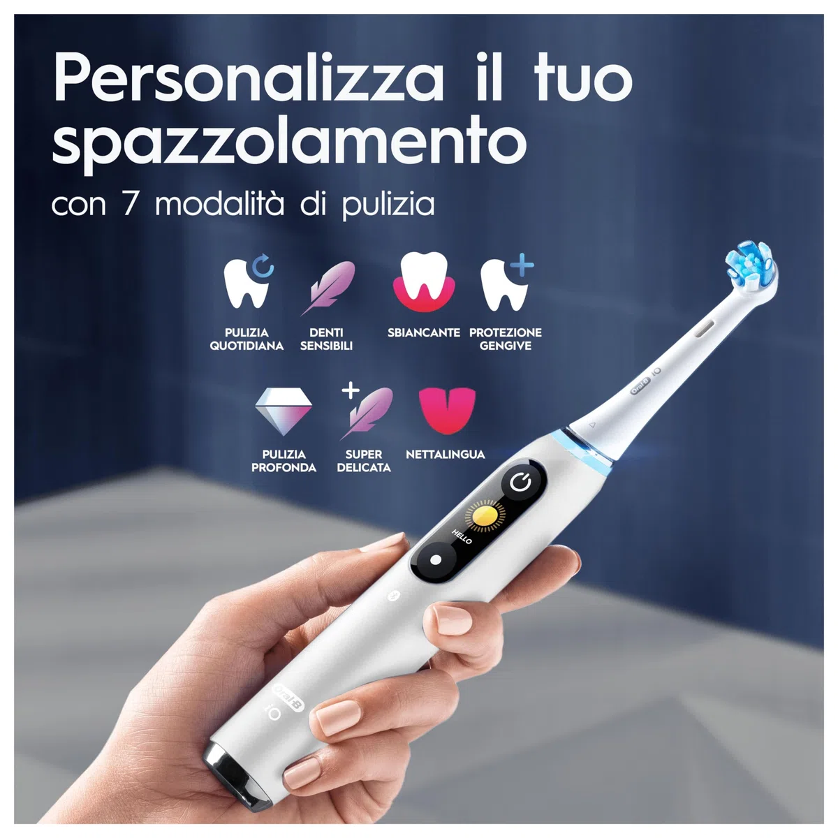 Oral-B Spazzolino Elettrico Ricaricabile iO 9 Bianco Ed. Speciale, 1 Testina di Ricambio, 1 Custodia Da Viaggio, 1 Astuccio Magnetico. 1 Spazzolino