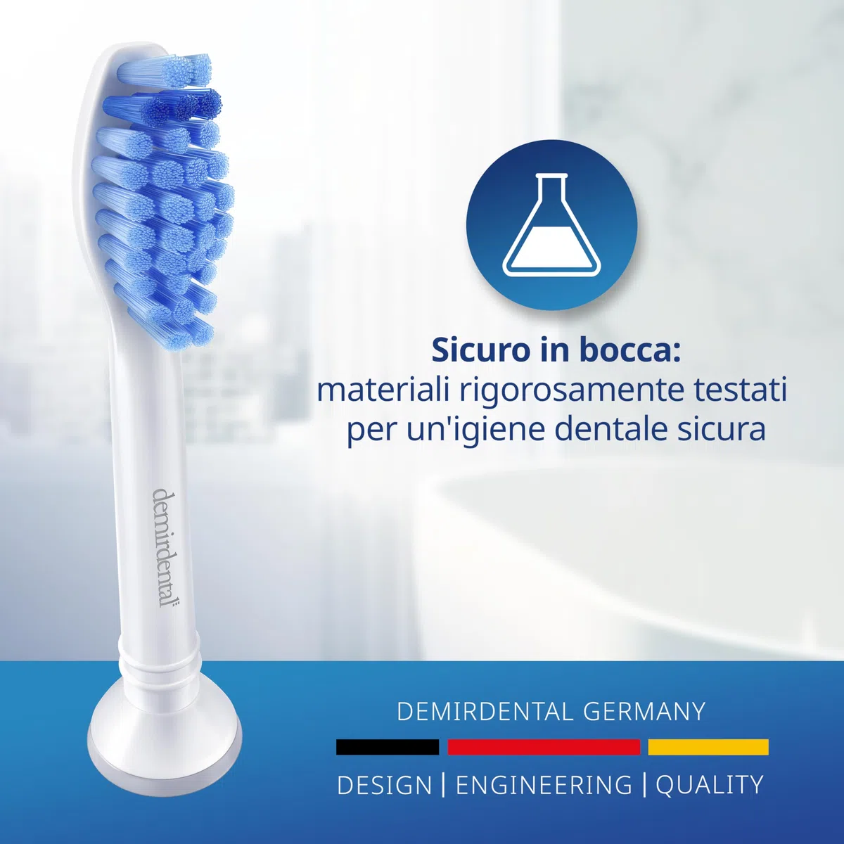 8 testine demirdental adatte per testine di ricambio Philips Sonicare ProResults Medium per una pulizia quotidiana precisa dei denti, bianco, equivalente a HX6018