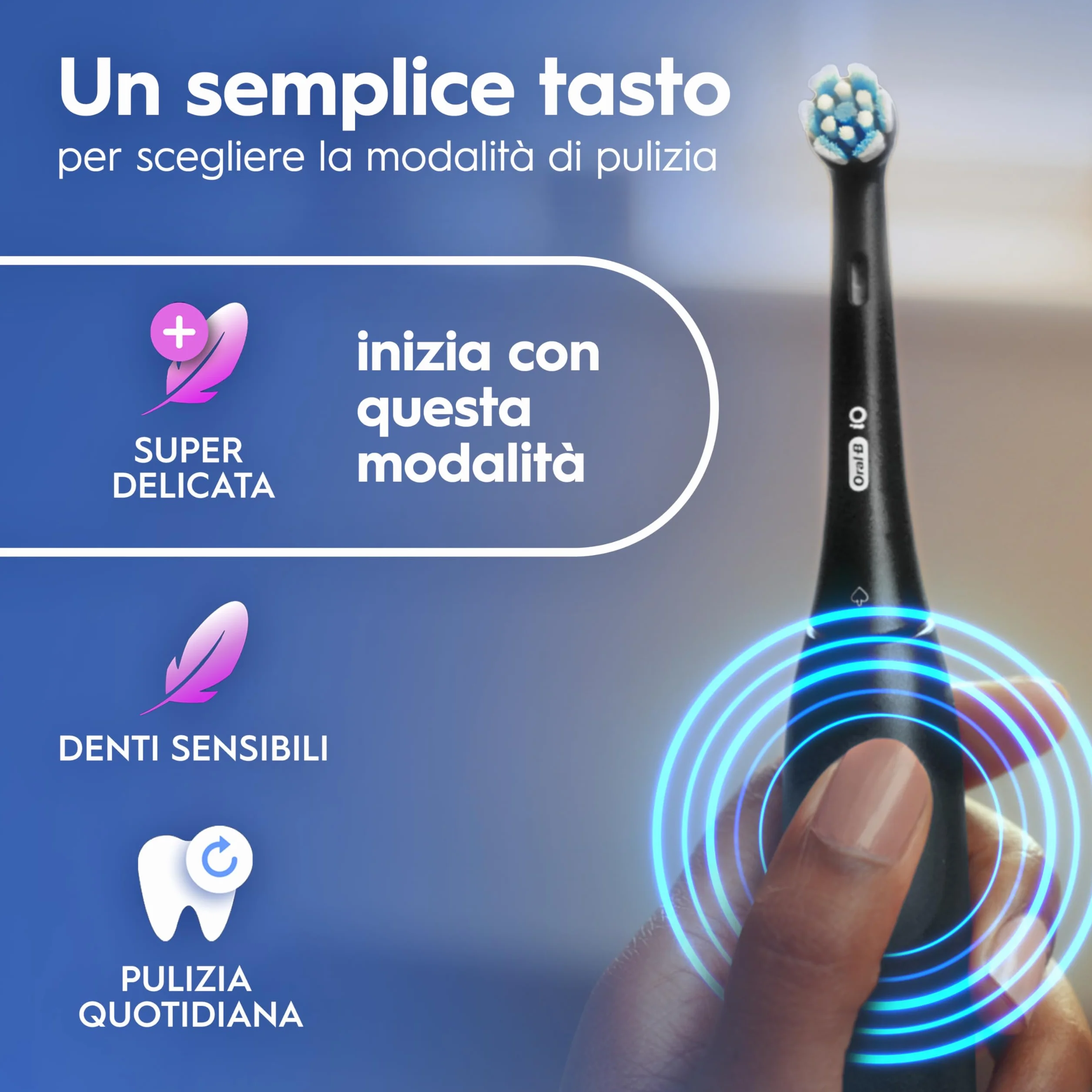 Oral-B iO 2 Spazzolino Elettrico Nero, 1 Testina Di Ricambio per Spazzolino Elettrico, Caricatore, Custodia Da Viaggio + 1 Dentifricio Oral B Advanced Rigenera Smalto, Pulizia Denti Efficace