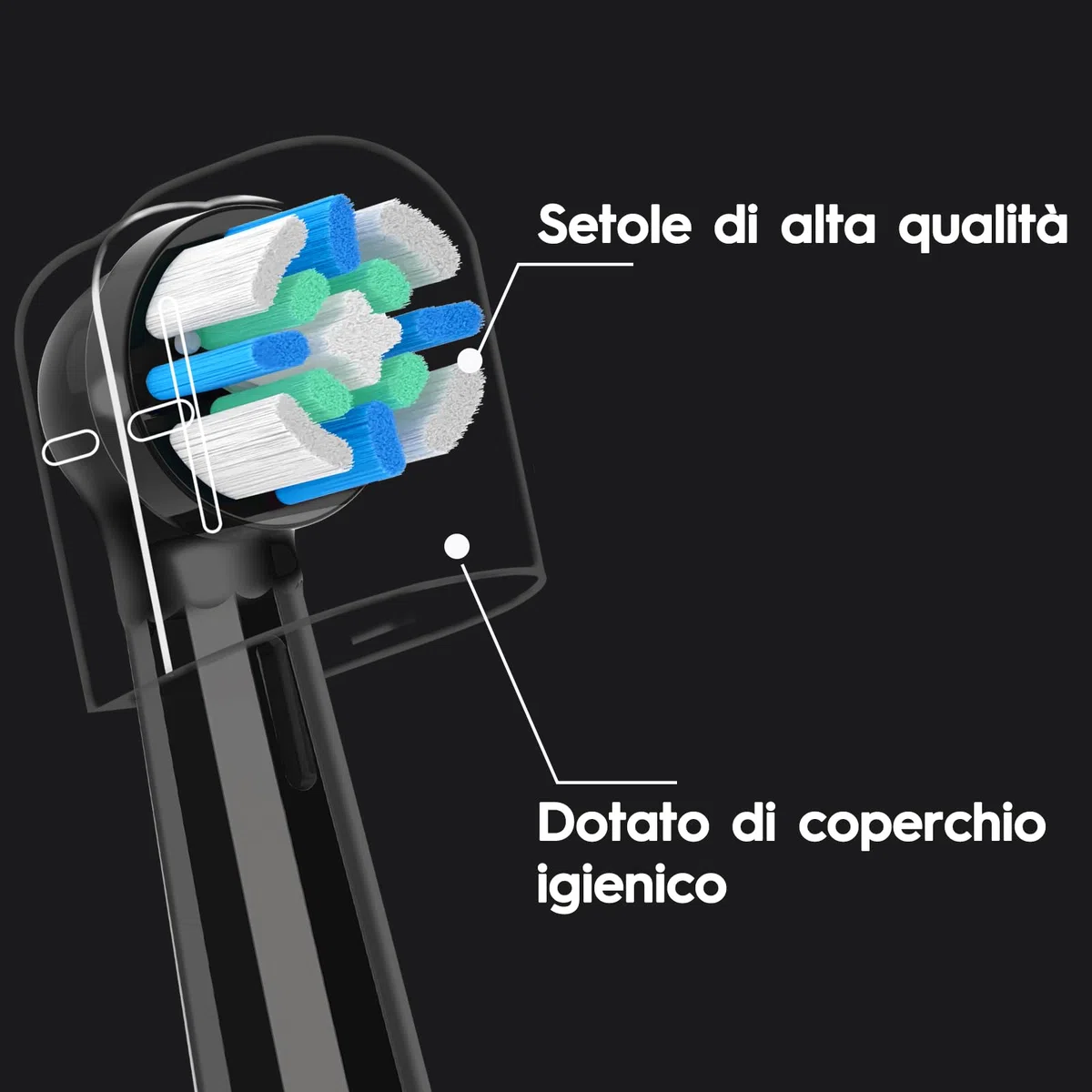 IO Testine di ricambio compatibili con Oral B IO 2/3N/3/4/5/6/7/8/9/10 Series Spazzolino elettrico per la pulizia, Compatibile con Oral B IO (12 Bianco Nero)